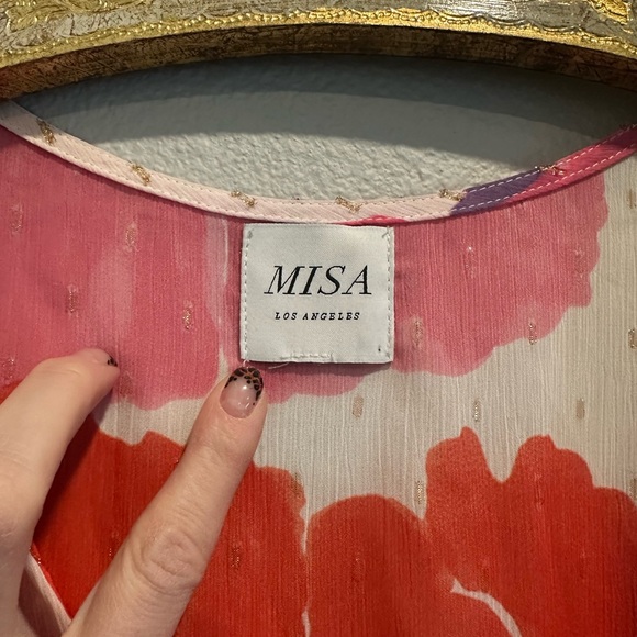 MISA Los Angeles Kaia Bell-Sleeve Chiffon Mini Dress - Picture 3 of 8